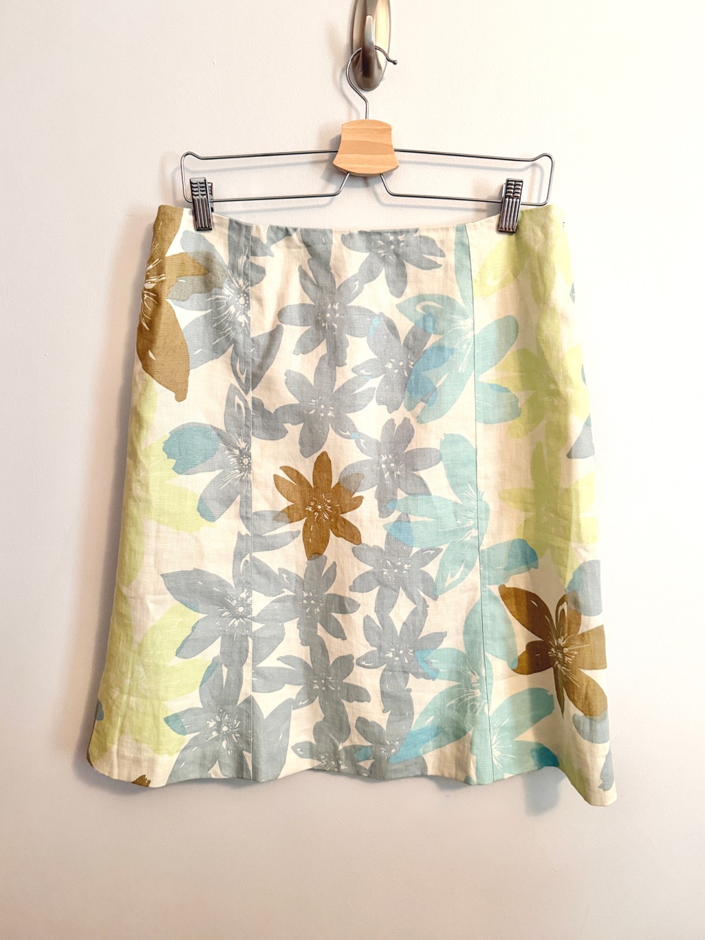 Sigrid Olsen Linen Floral Midi Skirt